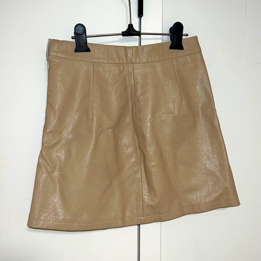 Never worn Princess Polly Faux Leather Beige Skirt